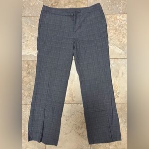 Anne Klein Gray Houndstooth Windowpane Trousers, 12